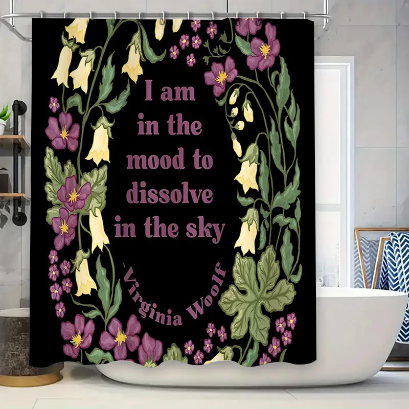 

Занавеска для душа с цветочным рисунком, ботанический узор, водостойкий декор для ванной комнаты, природные растения, зелень, винтажный фермерский дом, эстетический домашний декор