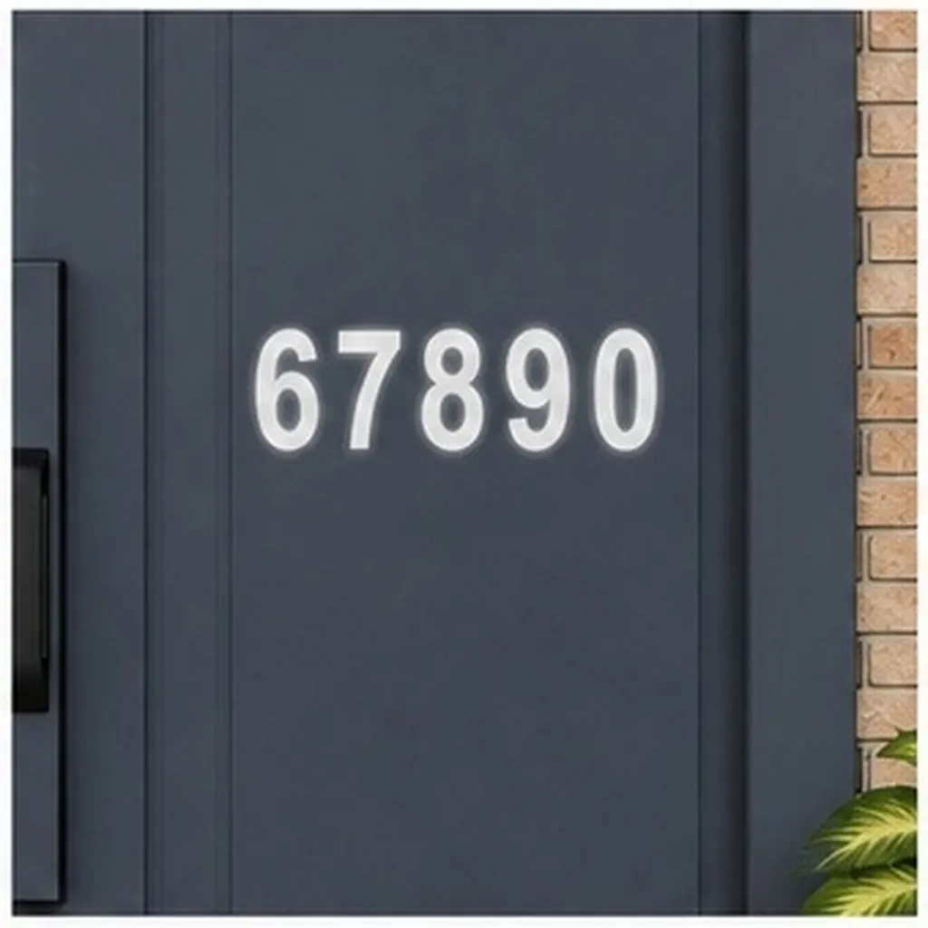 5Sets Reflective Mailbox Numbers Decals Easy Peel Stick Remove Night Visible Address Labels for Exterior Door Window Mailbox