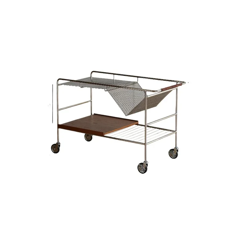 

Medieval Bauhaus removable sofa side few living room storage coffee table stainless steel trolley