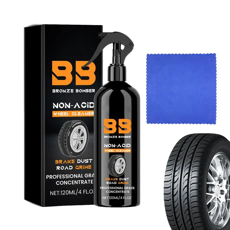 

Tire Cleaner And Shine 120ml Mild Tire Spray Protectant For Cars Long-Lasting Tire Maintenance Supplies With Cloth For Car