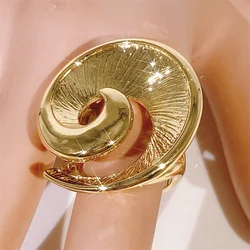 Women Rings Round Gold Plated Wedding Party Jewelry Accessories High Quality Nigerian Luxury Free Shipping