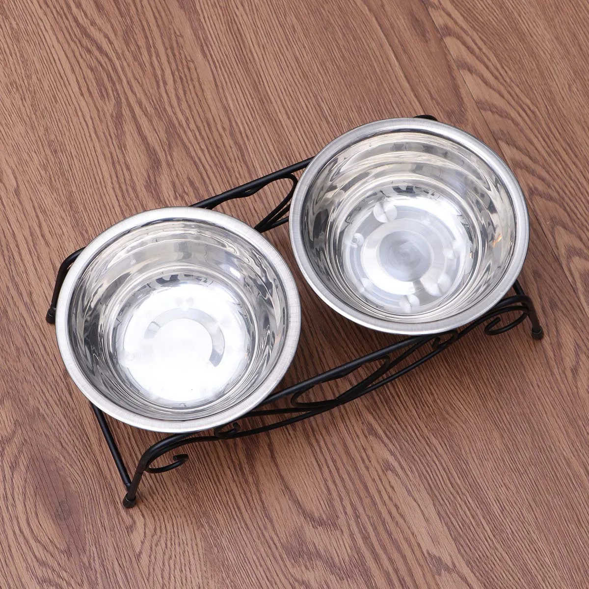 

Dual Stainless Steel Pet Bowl Large Size Dog Feeder Water Bowls for Puppies Cats Nonskid Base Rust Resistant Dry Kibble Wet Food