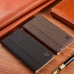 Luxury Cloth Leather Magnetic Flip Phone Case For Lenovo K5 K9 K10 K12 K13 Pro Note With Kickstand Cover