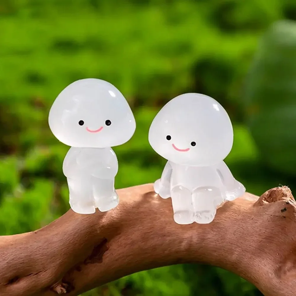 6PCS Luminous Tree Elf Fairy Garden Decoration Mini Figurines Glow in Dark Tree Elves for Garden Micro Landscape Accessories