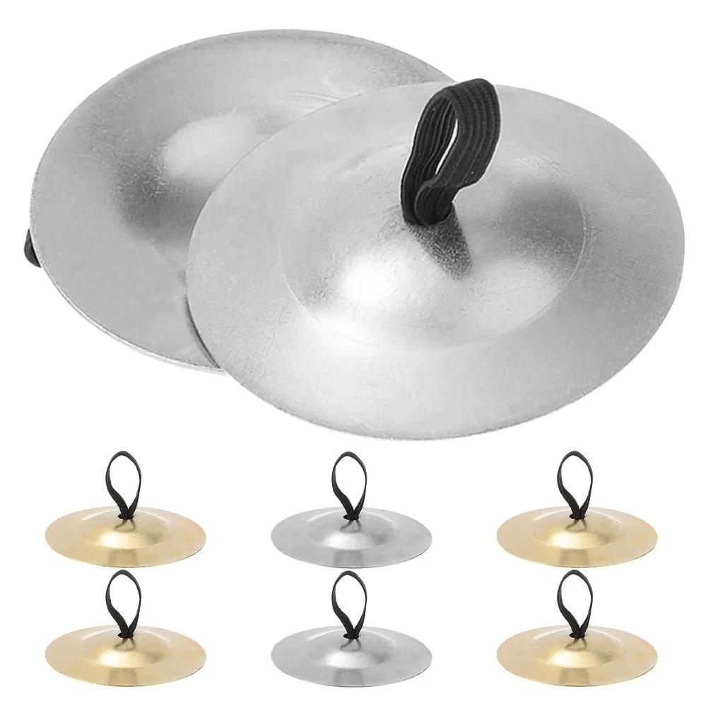 4Pair Mini Drum-Style Finger Cymbals Brass for Belly Dancing Dance Performances Practice Portable Rhythm Maker Hand