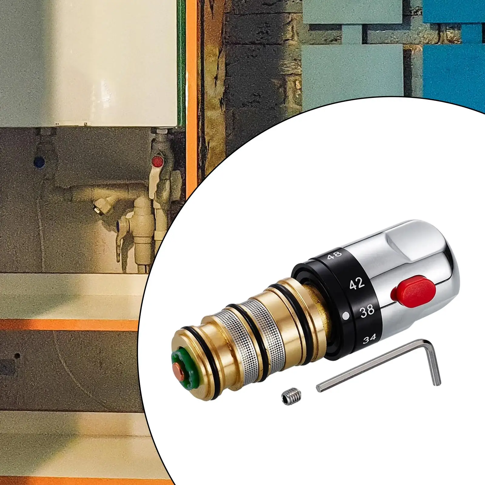 

Adjustable Thermostatic Mixing Valve Water Heater Valve Part for Bathroom Shower Tap Kitchen Faucet Fittings