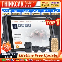 THINKCAR THINKSCAN 689BT La mejor herramienta de diagnóstico profesional para automóviles CANFD DOIP Codificación de ECU bidireccional 34 restablecimientos Vida útil completa del sistema Escáner OBD2 gratuito