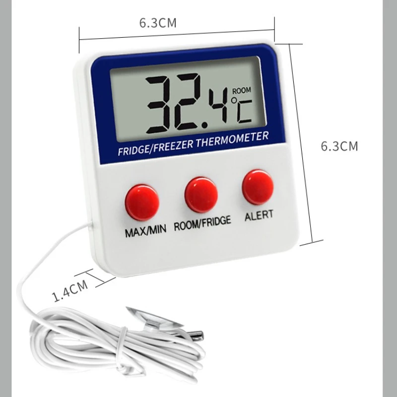 1Pcs Freezer Room Thermometer Refrigerator Fridge Thermometer Digital Min Record Function with Large LCD Display