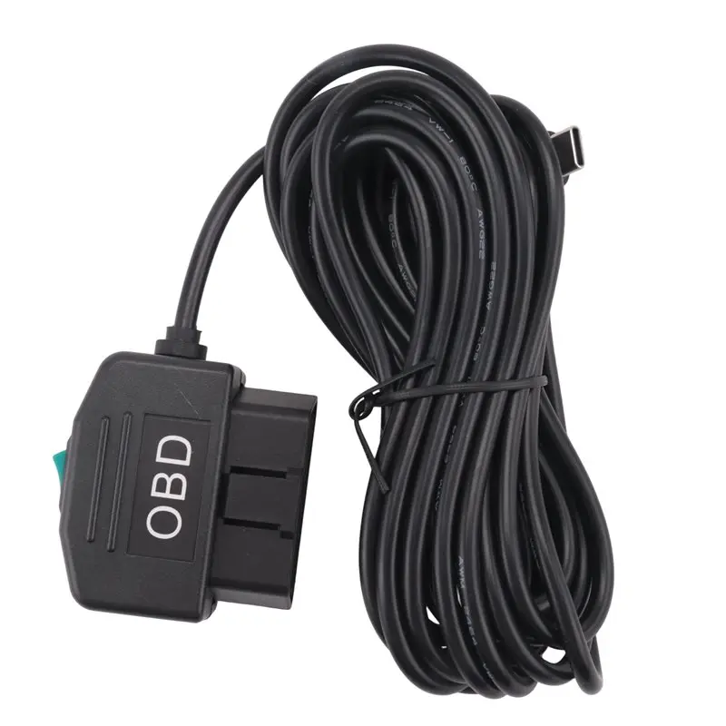 Dash Cam OBD Hardwire Kit,Dash Camera USB Type C Hardwire Kit With OBD Power Cable For Dashcam 12-24V To 5V/3A-M54K view 3