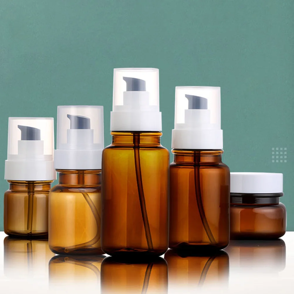 

5pcs Lotion Packaging Bottle Set Dispenser Travel Container Leak-Proof Refillable Cream Shampoo Mouthwash Storage