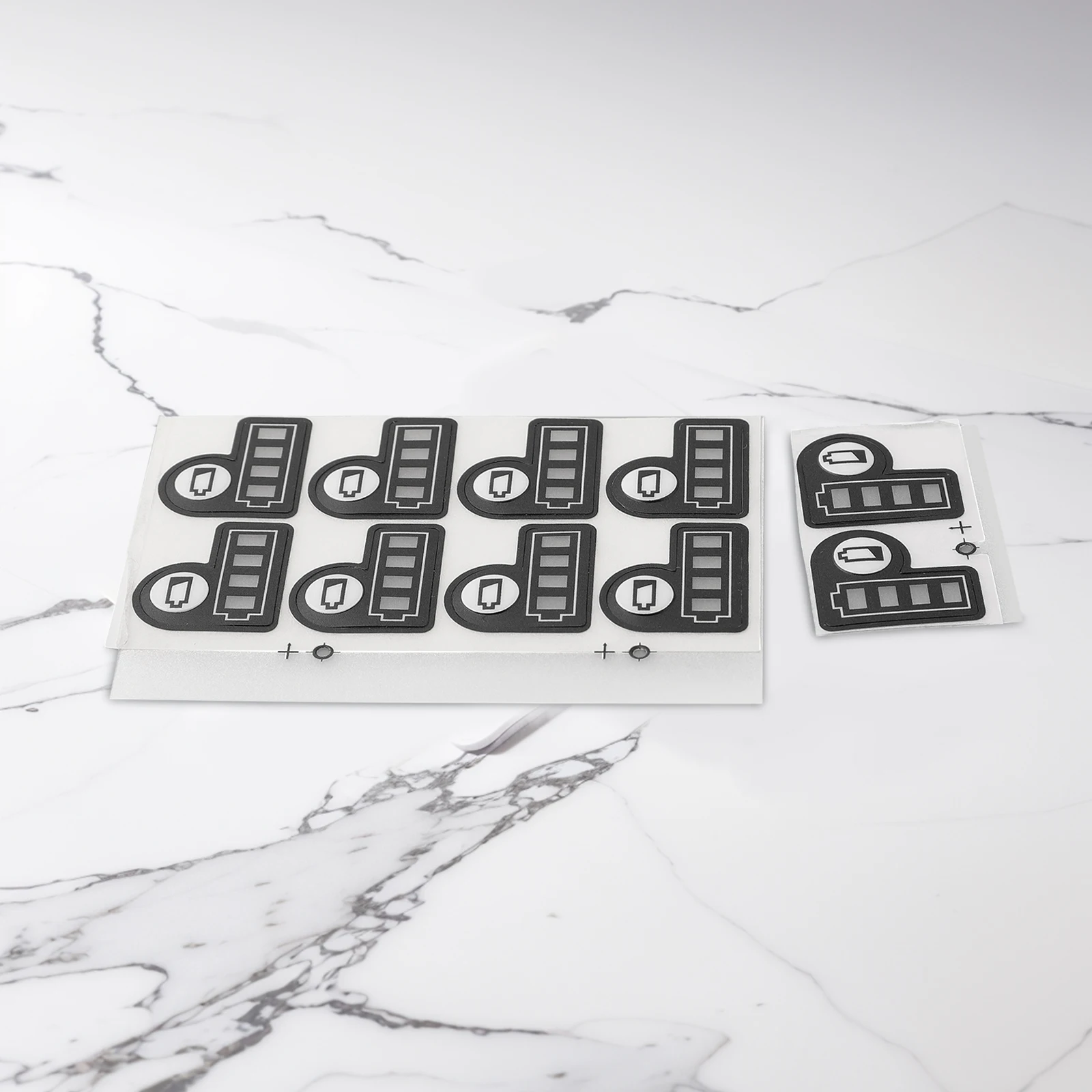 Batteries Compatibility Sticker Label Pack Consisting of Ten Individual Units Designed Specifically For Different Voltage Types