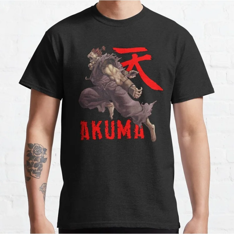 

The Raging Demon Akuma Master 80s Combat Street fighter Gift t shirt Retro Arcade game Graphic Tee Y2K Clothes Large size Tops