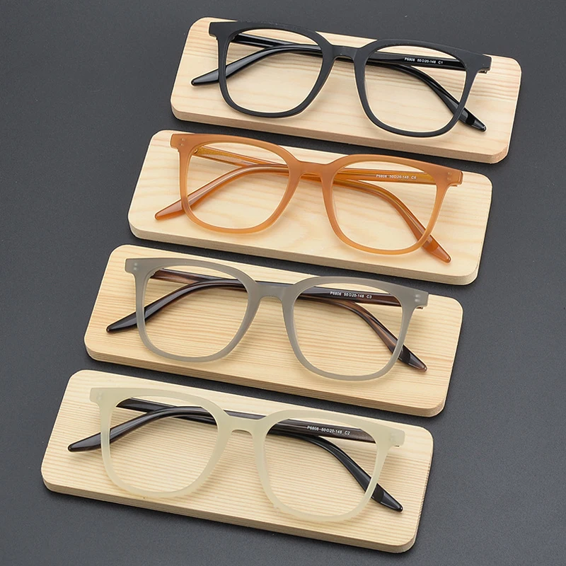 Brand Designer Handmade Man Matte Color Acetate Square Frame Eyeglasses Women Retro Large Optical Lenses Prescription Glasses