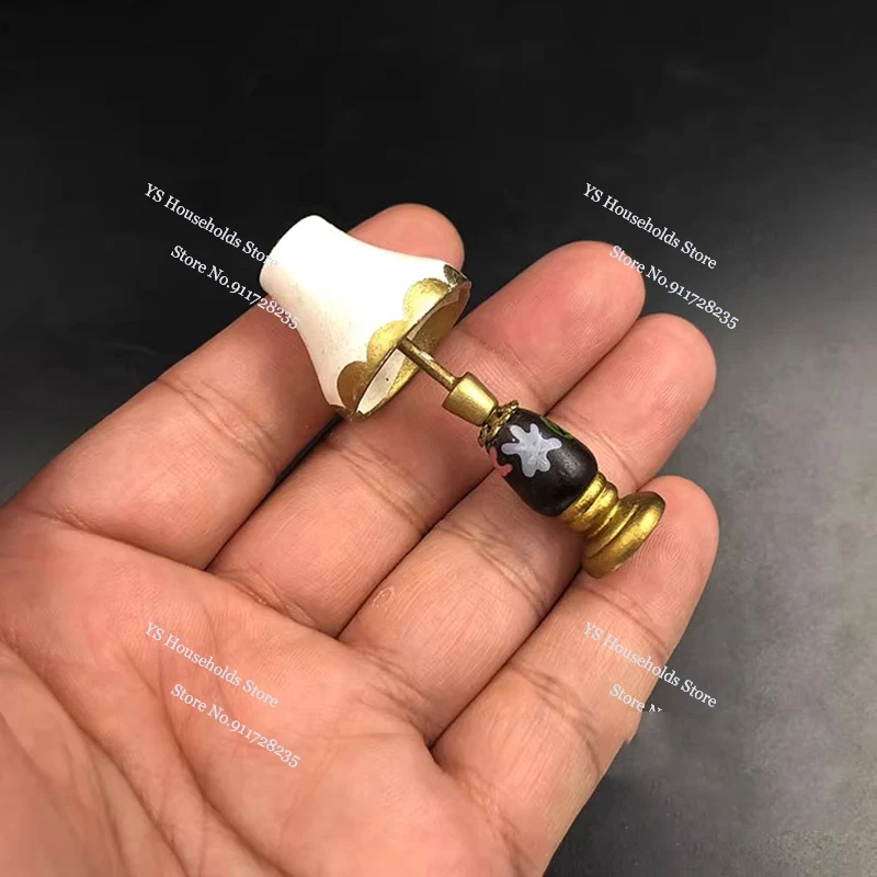 1/6 Man Soldier Mini Round Table Black Brown Sofa Retro Desk Lamp Model Toys Accessory For 12" Action Figure Scene Ornament