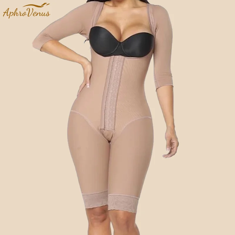 

Fajas Colombianas One-Piece Body Slimming Body Shaper Women Half Sleeves Underbust High Back Compression with Bones Shapewear