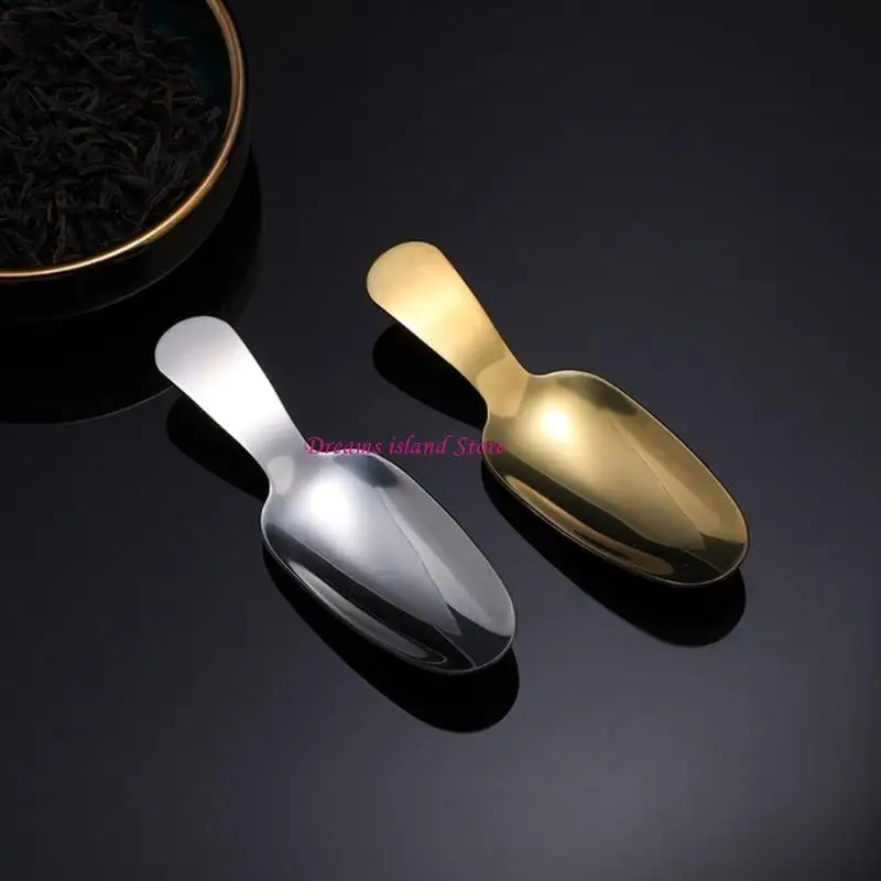 Short Handle Metal Spoon Dessert Teaspoons Stainless Steel Sugar Cake Spoons HX6C
