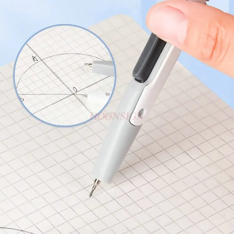 1pcs Lock distance compass, automatic lead metal compass, high aesthetic angle, stable and accurate circle drawing, can be