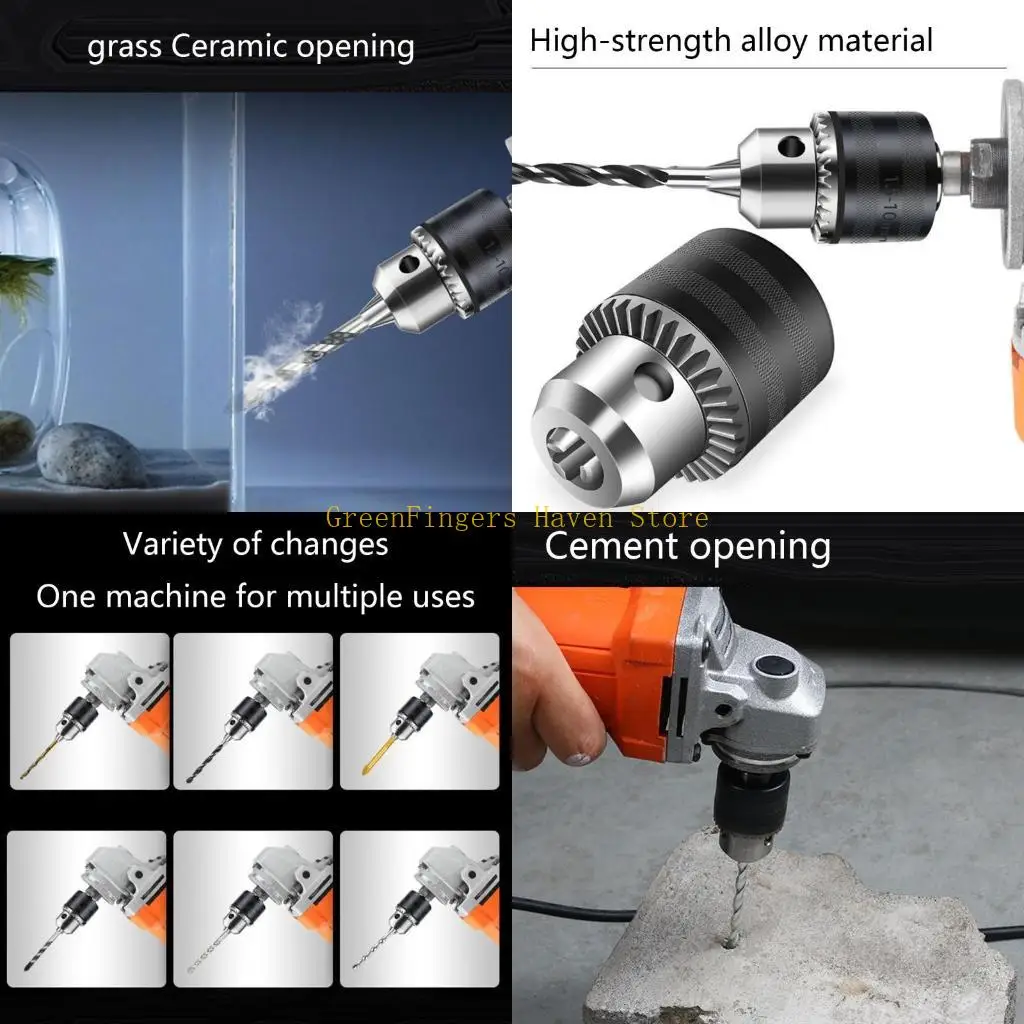 

F68D Heavy Duty Drill Chuck Multi-functional Three-jaw Drill Chuck 1.5-10mm Drill Chuck Adapter Converter Not Easy to Slip