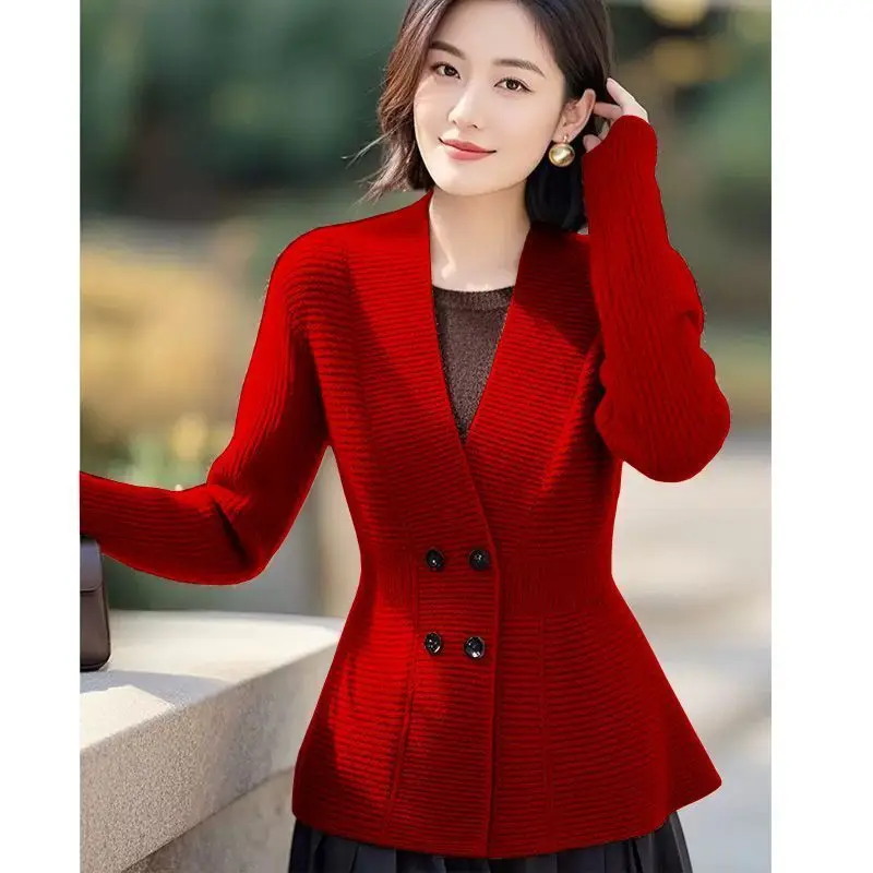 

Women New Top Premium Cardigan 2026 Autumn and Winter Knitted Sweater Temperament Lazy and Thin Outer Wear Long-sleeved Sweater