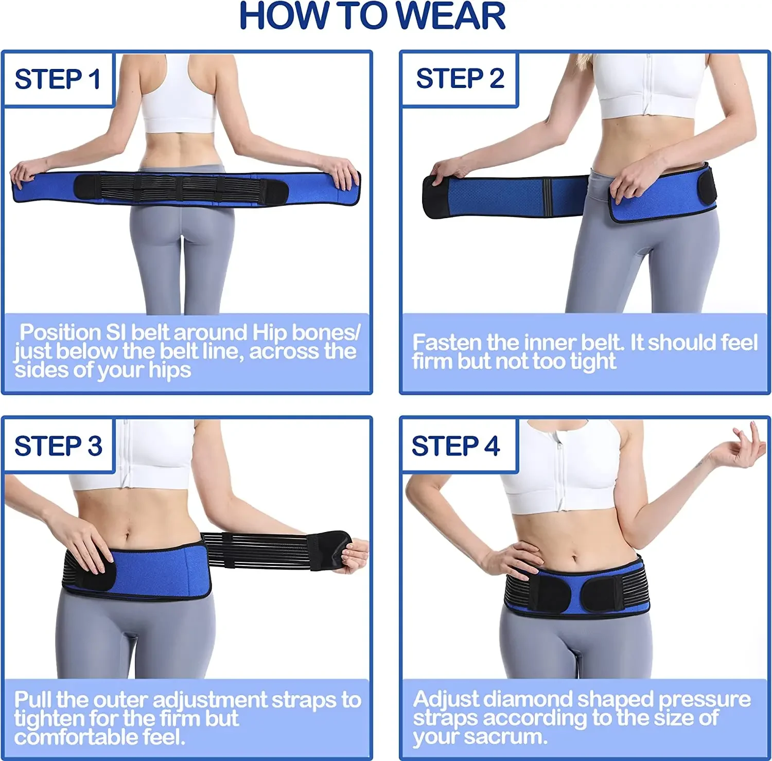 Sacroiliac Hip Belt for Men & Women  Alleviates Sciatic, Lower Back Pain, Provides SI Joint Pelvic Support Nerve Compression