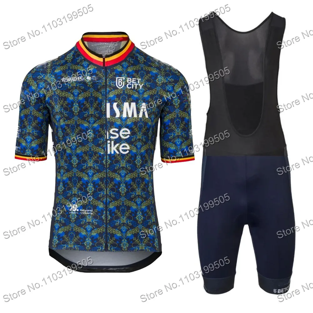 France Tour Belgium Team Cycling Jersey Set 2024 TDF Men Summer Cycling Clothing Kit Road Bike Shirt Suit Bicycle Bib Shorts MTB