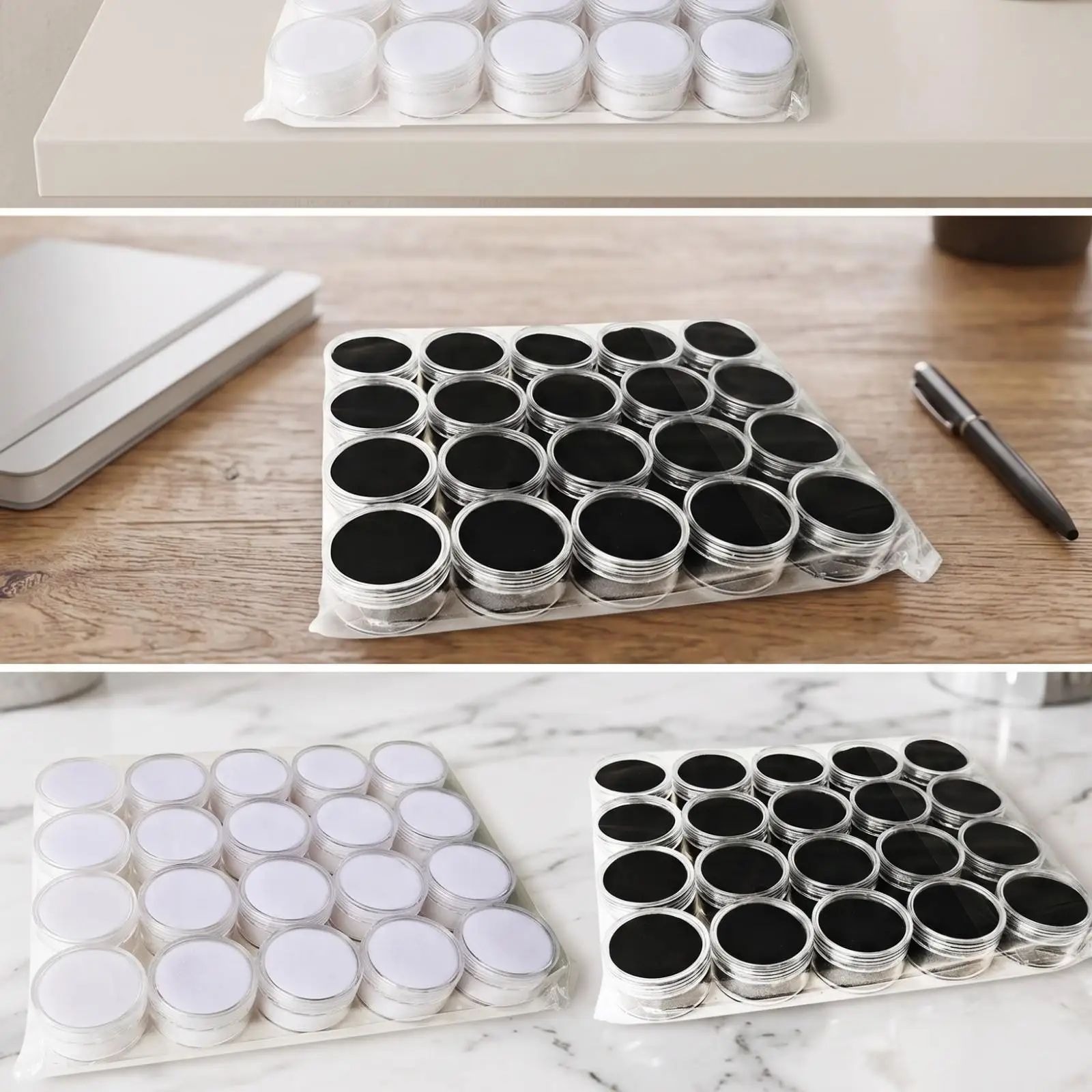 Small Plastic Storage Containers for Beads Jewelry Display Case with Screw Lid Cosmetic Sample Jars