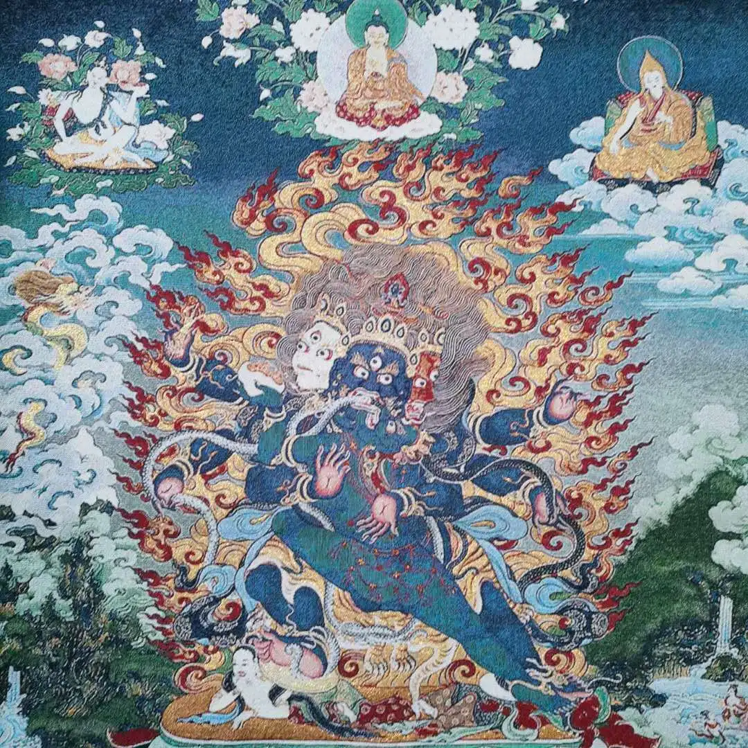 36 Inch Vajrapani Chana Dorje Tangka Thangka Mural Tibetan Cloth Silk Tibetan Artwork Buddhist Meditation Wall Decor