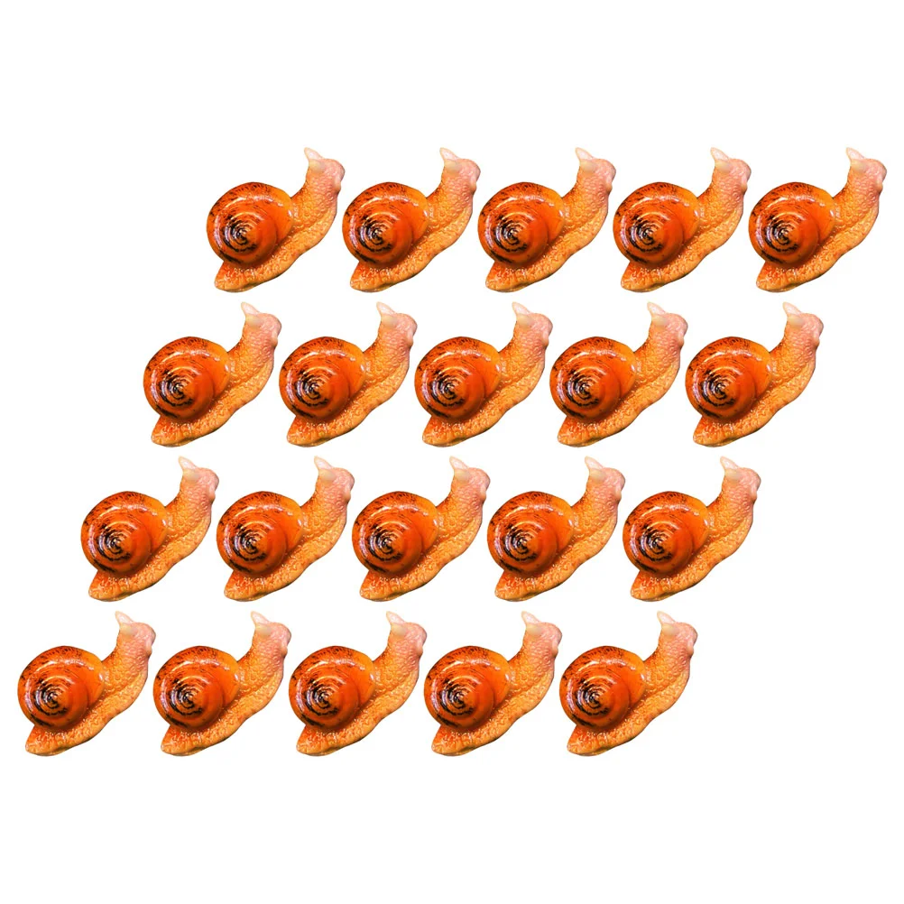 20 Stuks Slak Ornament Hars Sculptuur Micro Scene Decors Landschap Ornamenten Mini Oranje Slakken Aquarium Bloempot Decoratie