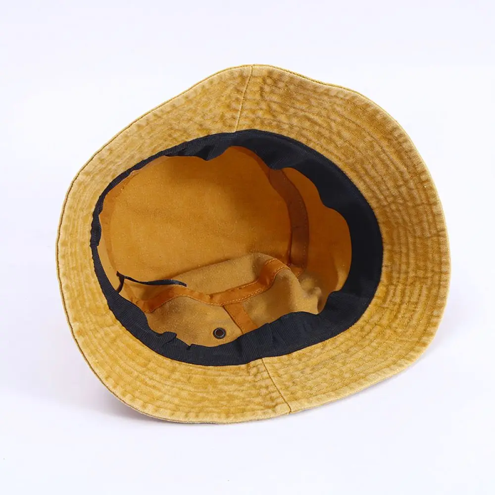 Summer Wide Brim Bucket Hat Vintage Washed Denim Unisex Foldable Sun Hat Breathable Fisherman Cap For Vacation Beach Hiking