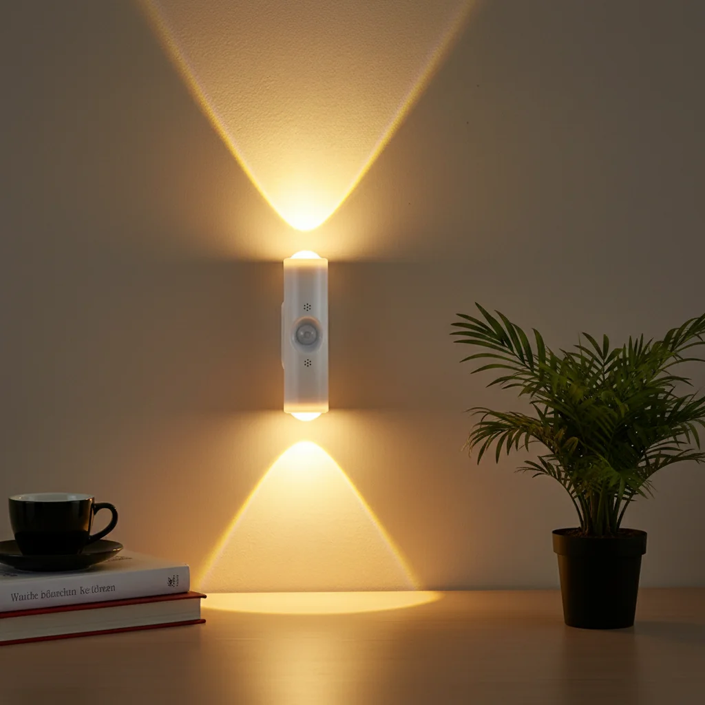 

Usb Rechargeable Motion Sensor Led Night Light Wall Indoor Wireless Lamp Up-Down Mounted Ambient Stair Multifunctional Cordless