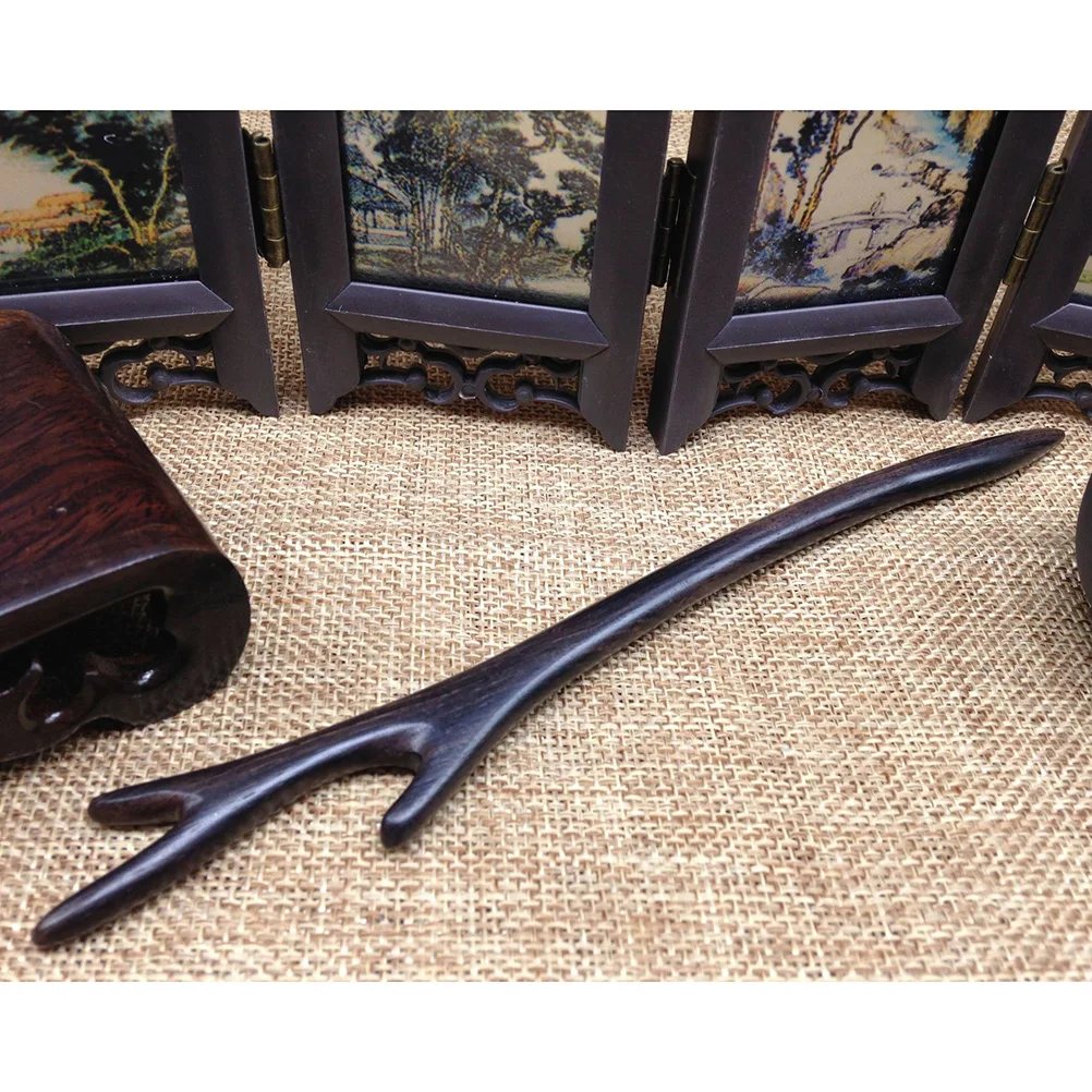 

2 шт., винтажная деревянная заколка для волос с рогами, черные элегантные палочки для волос в стиле ретро для вечеринки, свадьбы, повседневного стиля, женские украшения для волос