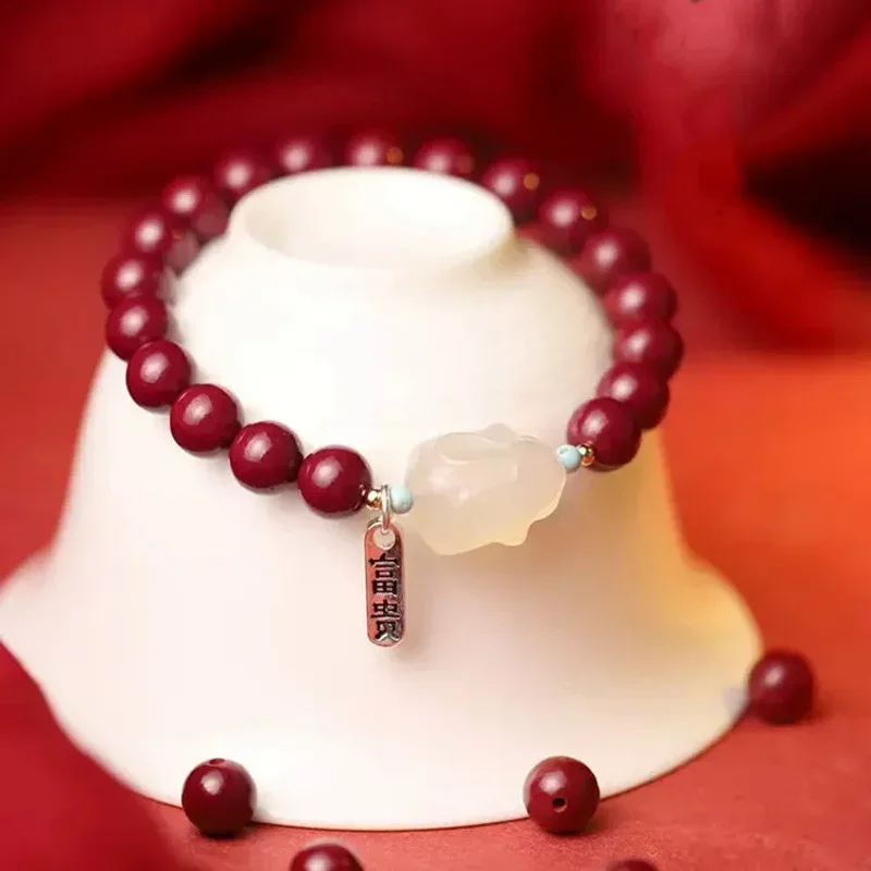 

Cinnabar, красный бисер, фиолетовое золото, искусственное золото, Женский год жизни, привлекает богатство, высококачественные ювелирные изделия, Подарочная еда и одежда