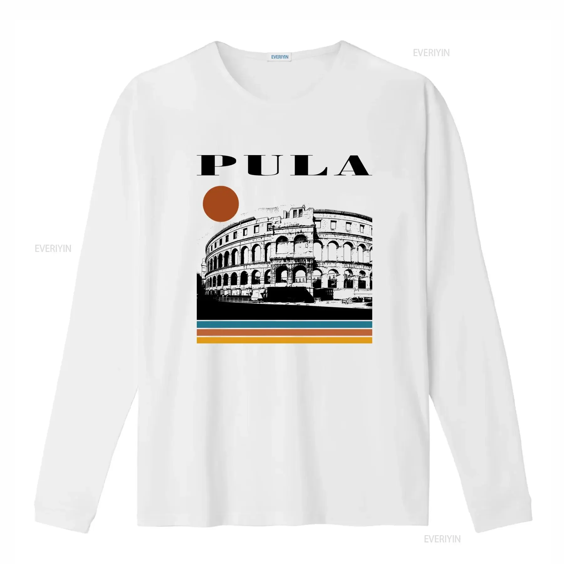 Pula Croatia Vintage Retro Travel Minimalist T Shirt Unique Roman Amphitheater Print for Trendy Fashion Lovers vintage Washed