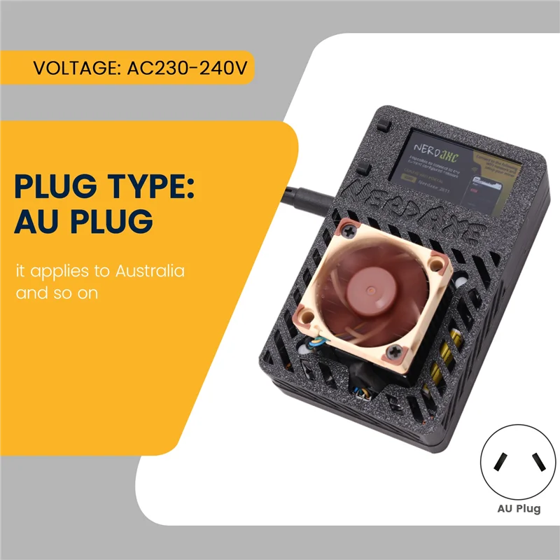 AED6-Nerdaxe Mineiro Bitaxe 500Gh/S BM1366 ASIC Open Source Nerdminer BTC Mineiro Super Silencioso Ventilador Loteria Mineiro