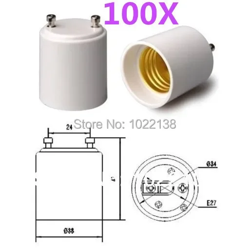 100pcs GU24 to E27/E26 led lamp holder adapter Convert your Pin Base Fixture (GU24) to Standard Screw-in Bulb Socket (E26/E27)