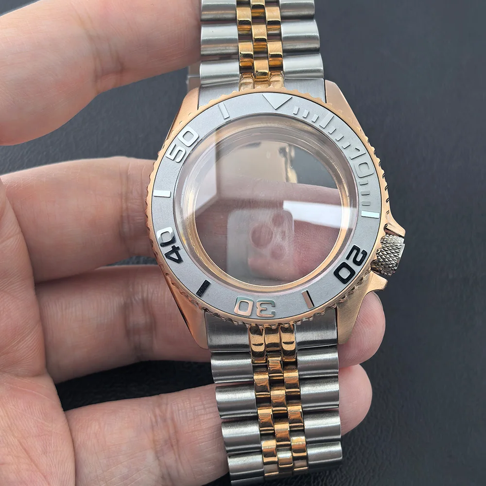 42mm High-Quality Men's Watch Case Steel Rose Gold NH35 Movement Sapphire Box Watch Accessories Compatible with NH34 NH36