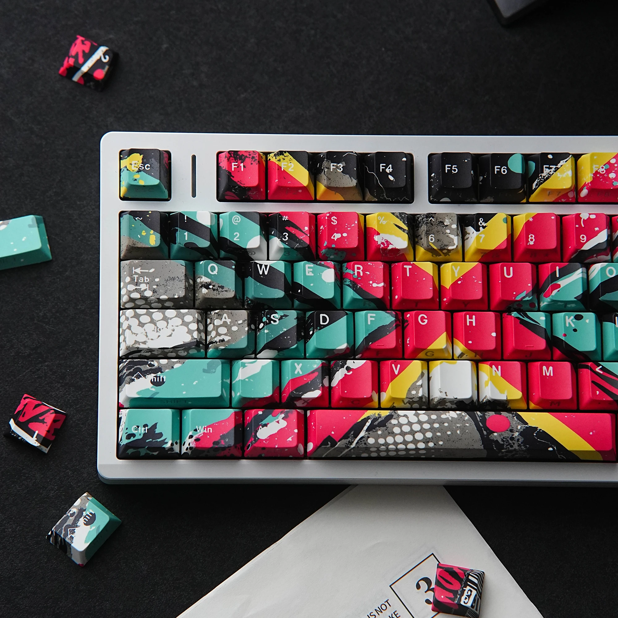 X01 Keycaps Dye-Sub PBT Side Light Cherry Profile Spanish Arabic French German Russian For Mechanical Keyboard Rainy 75