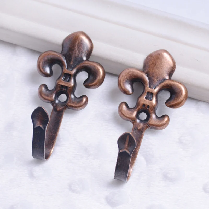 2Pcs Zinc Alloy Vintage Organizer Holder Wall Living Room Home Decoration Plum Blossom Shaped Towel Curtain Hook Flower Hook