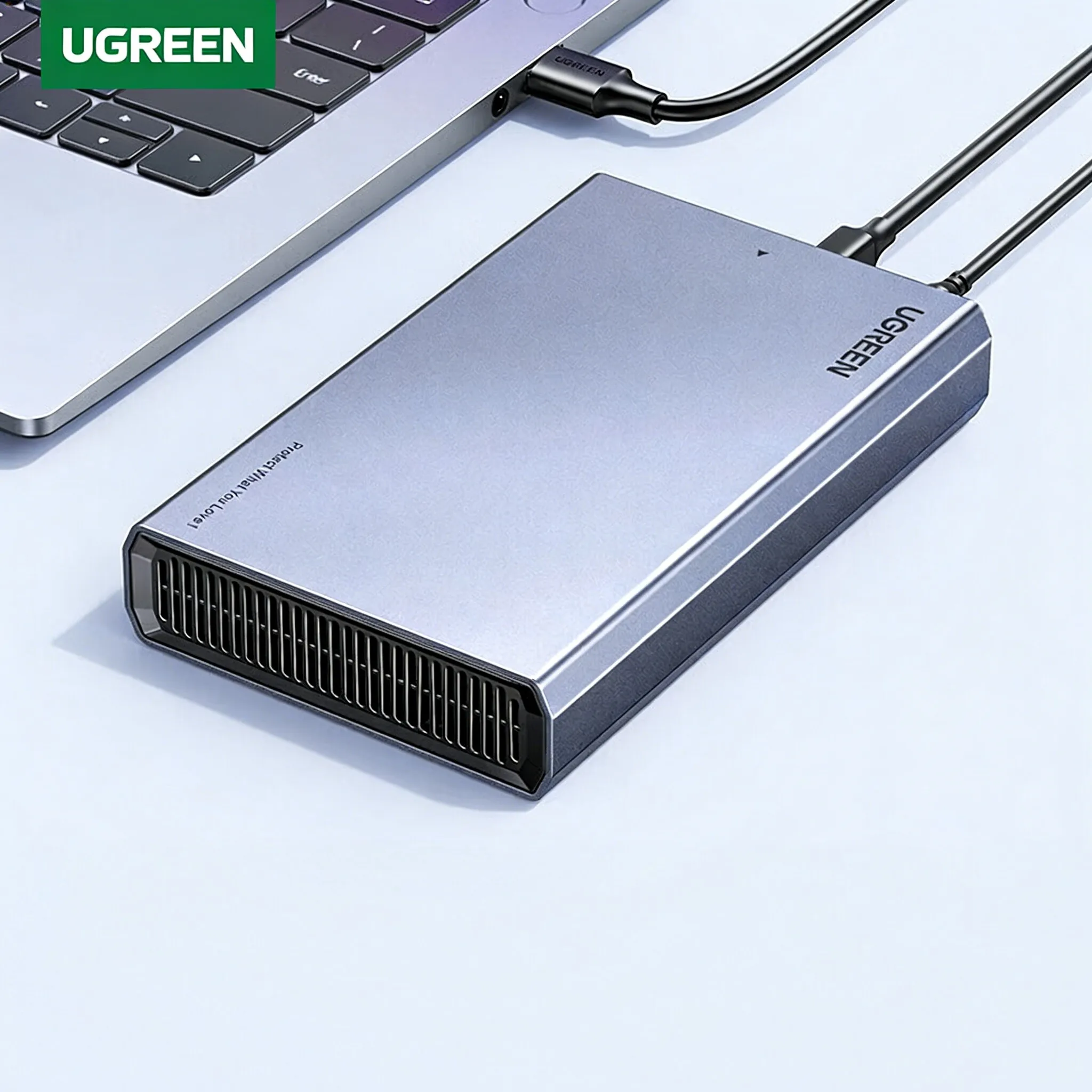 UGREEN USB 3.0 External Hard Drive Enclosure 3.5 Inch, SATA to USB Adapter for SSD & HDD, Compatible with Laptop and Desktop Com