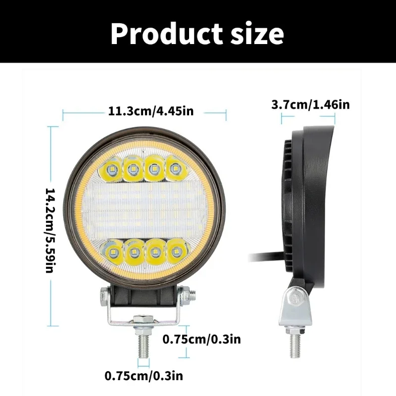 Focos LED impermeables, combo haz luz trabajo para camioneta, camioneta, SUV, focos todoterreno, accesorio luz