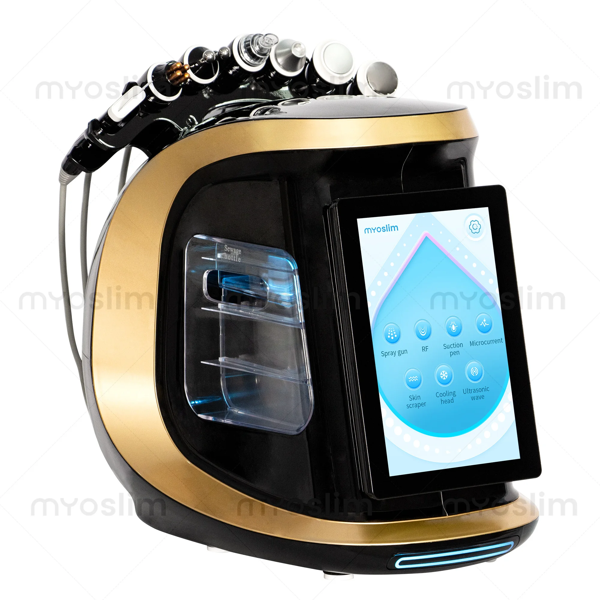 Neue Wasserdermabrasion Sauerstoff Eisblau Smart Jet Aqua Peel Small Bubble Hautreinigungsgerät Gesichtsmaschine