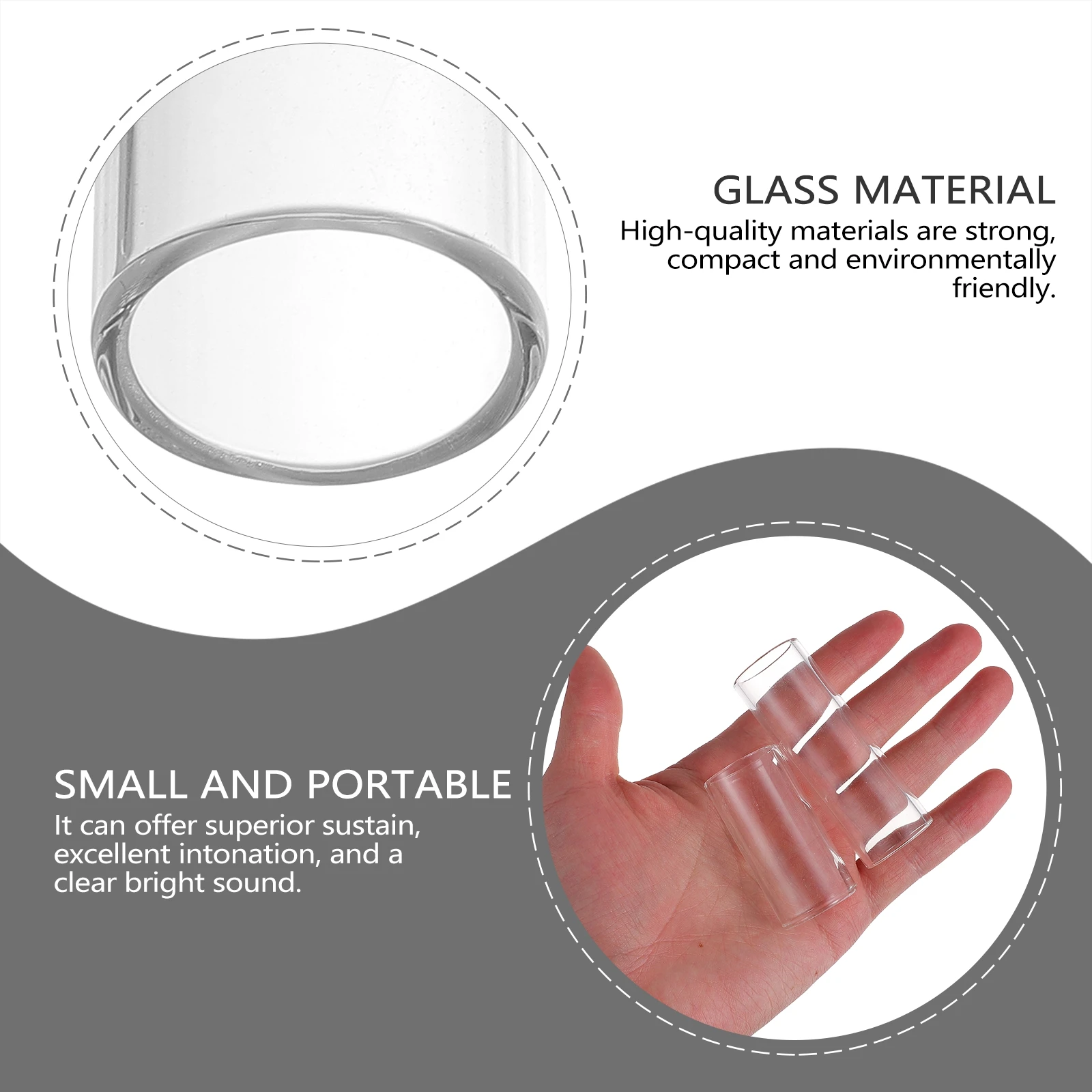 

1Set Guitar Professional Portable Slides Finger Cover Accessories Clear Bright Sound Sturdy Trustworthy Tool