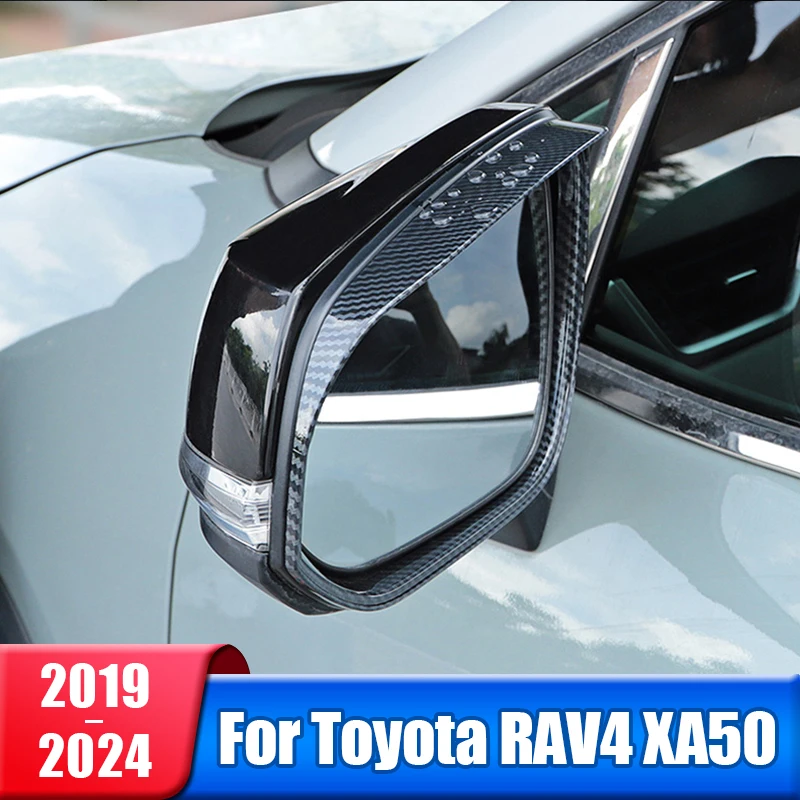 

For Toyota RAV4 XA50 2019 2020 2021 2022 2023 2024 Hybrid Car Rearview Mirror Rainproof Eyebrow Rain Protector Cover Accessories