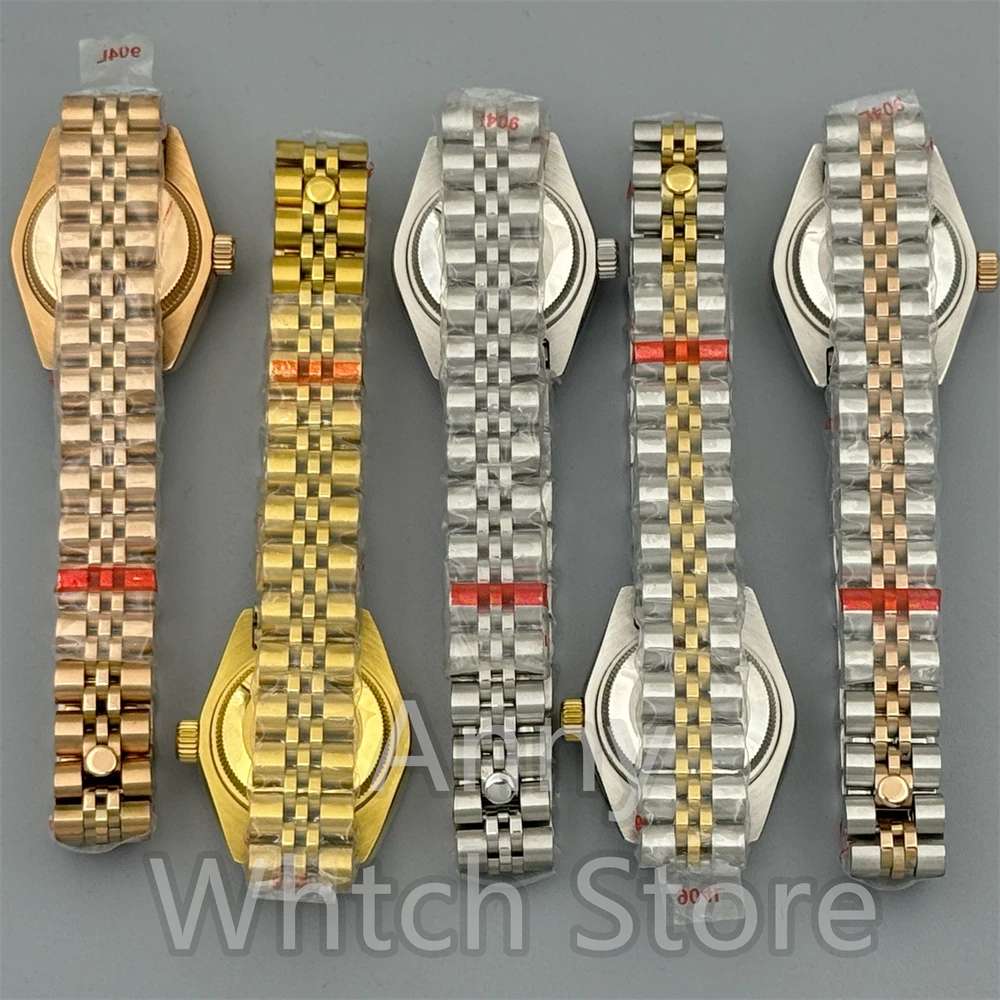 NH05 Watch Part Lady's 28mm Stainless Steel Silver Gold Rose Watch Case With 20.5mm Dial Hand Set Fit NH05 NH06 Movement