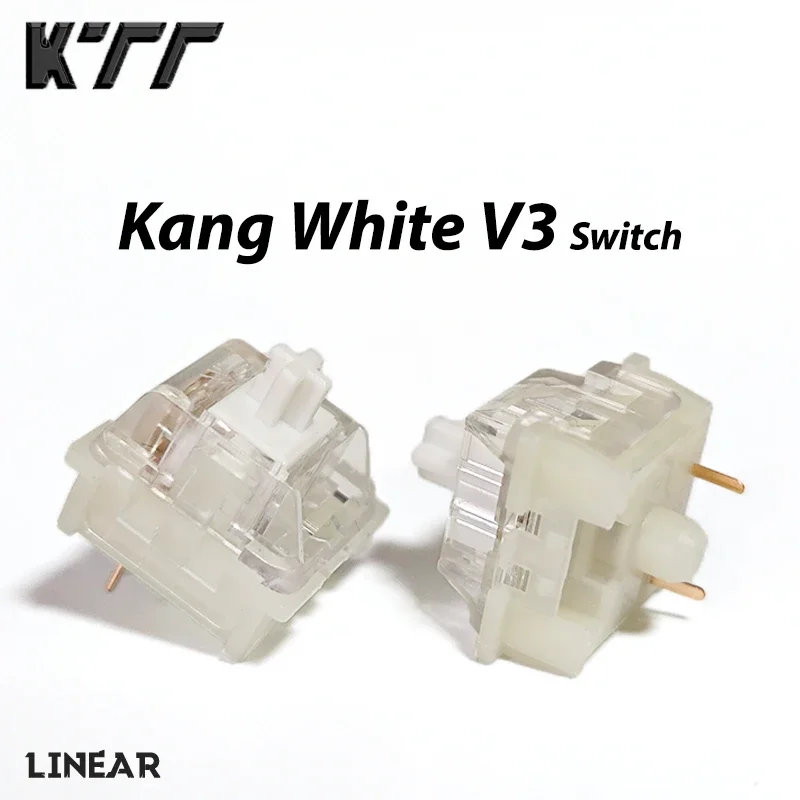 KTT Kang interruptor lineal de teclado mecánico blanco V3, conmutador de 3 pines personalizado Cherry RGB SMD para juegos, Compatible con