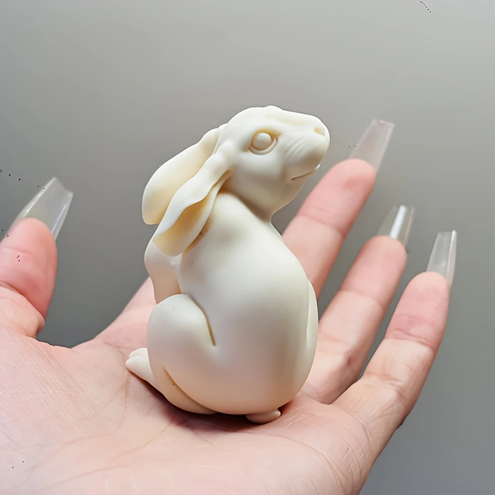 Resin White Rabbit Figurine Resin Rabbit Sculpture Modern Home Decor Valentine's Day Gift Living Room Study Bedroom Art Decoration Creative Resin Crafts Animal Theme Ornament Holiday Birthday Housewarming Gift