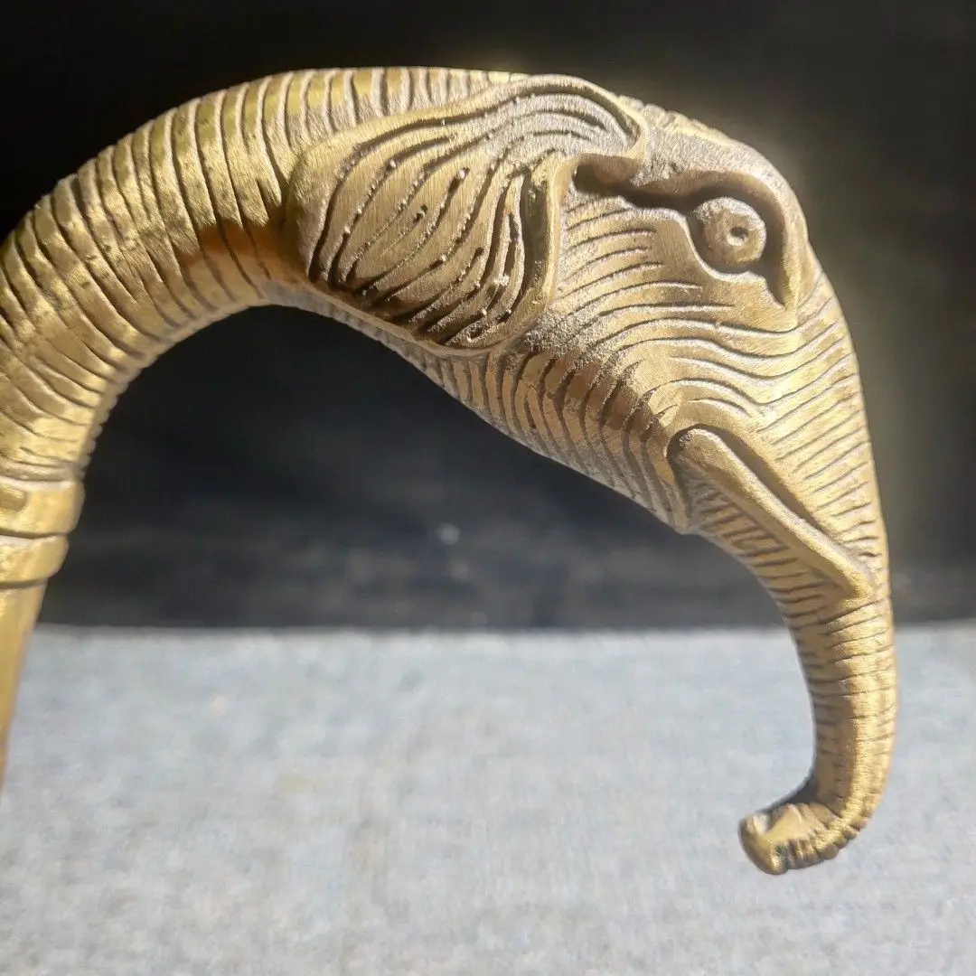 Long-nosed elephant Head Walking Stick Head handle Statue