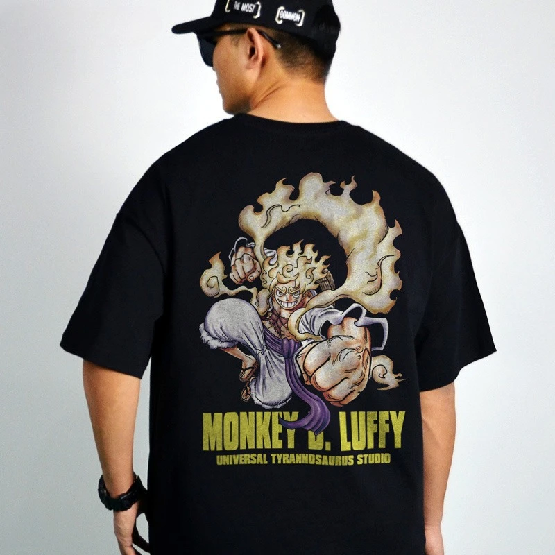 

Japanese Animation Trendy Brand Rufnika ONE PIECE Joint T-short-sleeved T-shirt for Men and Women in Summer Loose Half-sleeved