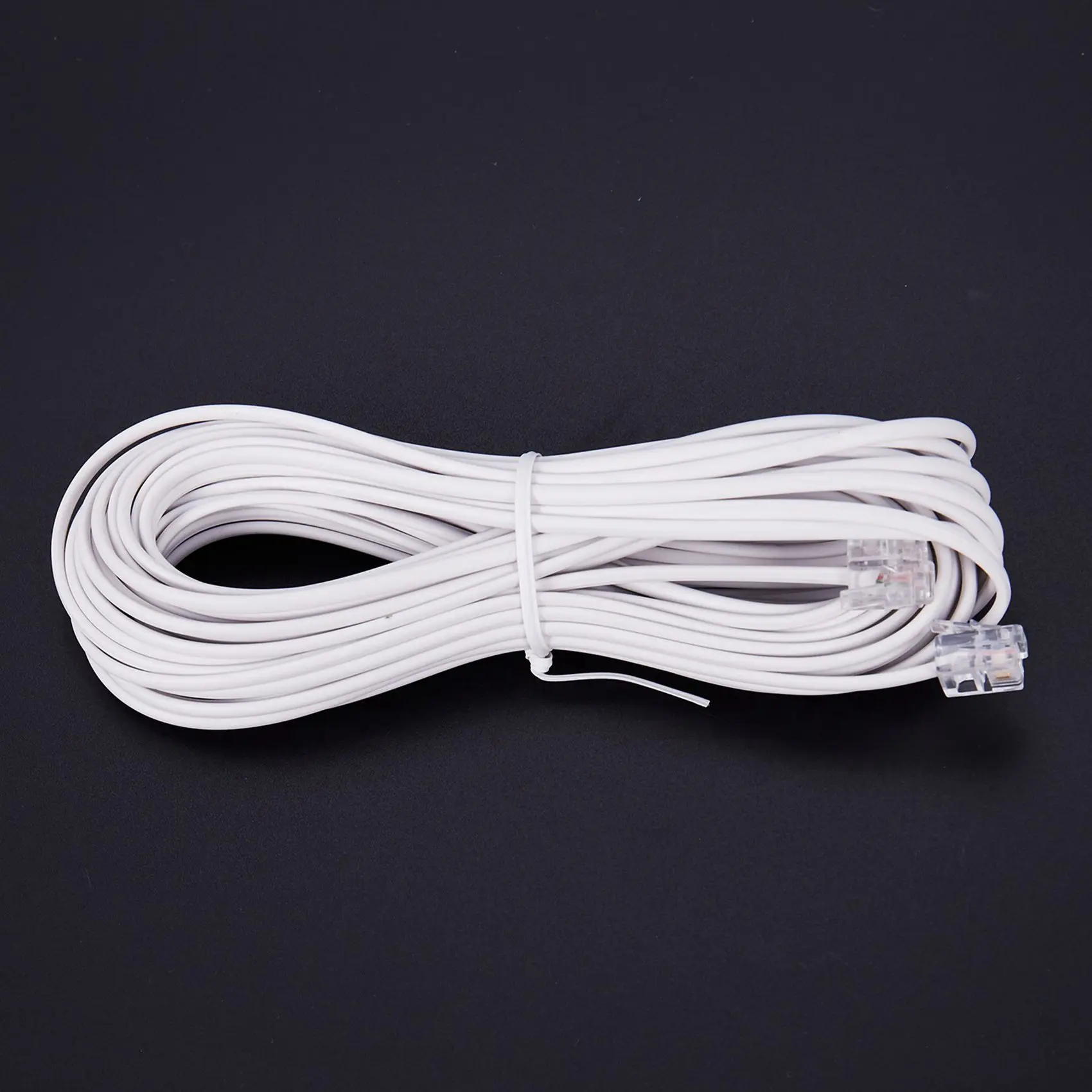 AT29-2Pcs 10M RJ11 Telephone Connector Extension Cable White