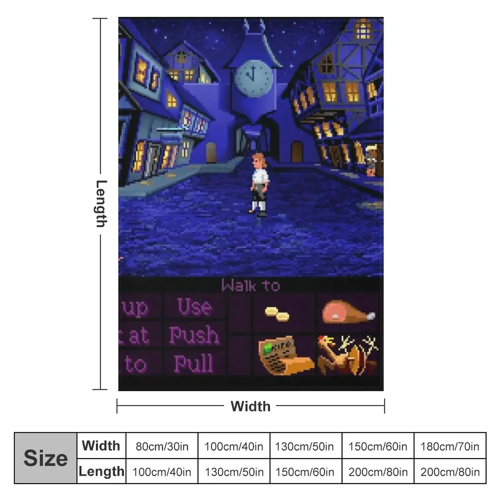 Melee Island streets (Monkey Island 1) Throw Blanket couch cozy soft plush fuzzy picnic outdoor blanket